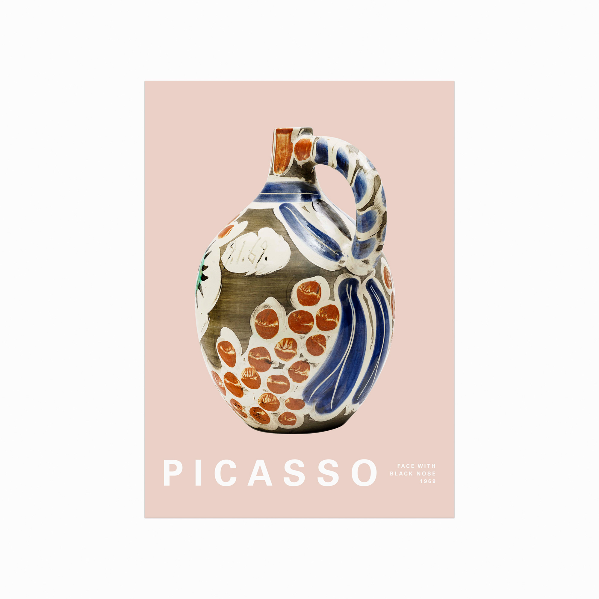 At blokere serie spændende Pablo Picasso plakat – Face with Black Nose 02 - Designplakater.dk